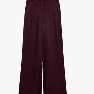 Zara flowy full length satin pants